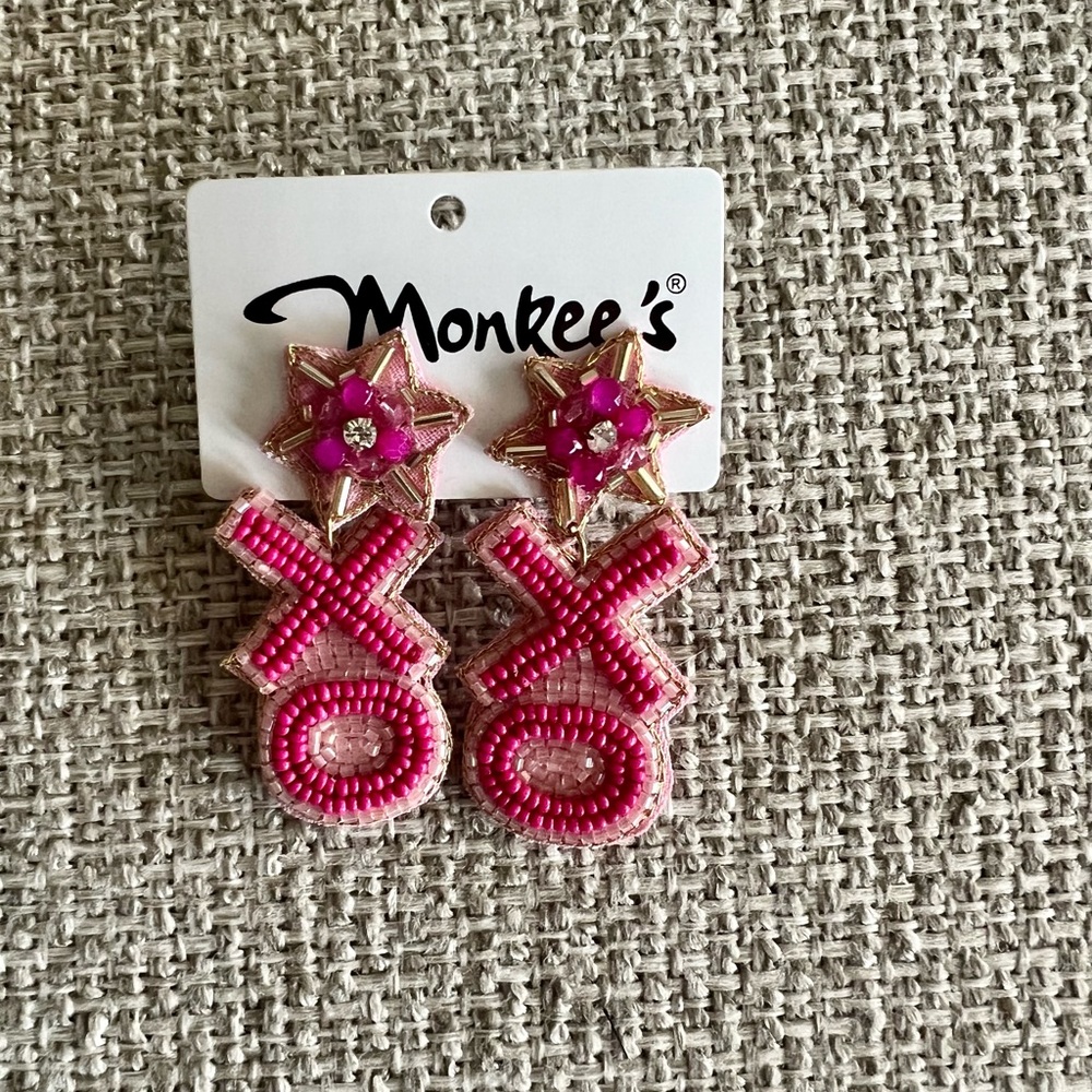 Bedazzled Barbie style XO earrings